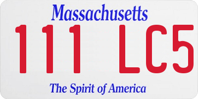 MA license plate 111LC5