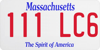 MA license plate 111LC6