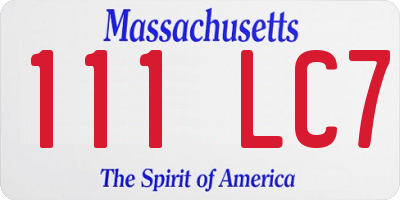 MA license plate 111LC7