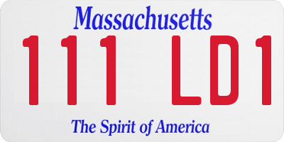 MA license plate 111LD1