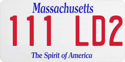 MA license plate 111LD2