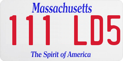 MA license plate 111LD5