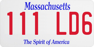 MA license plate 111LD6