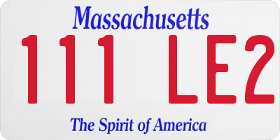 MA license plate 111LE2