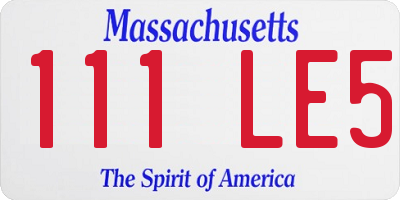 MA license plate 111LE5