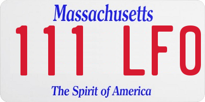 MA license plate 111LF0