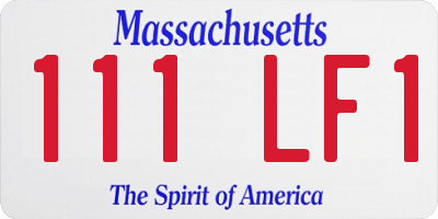 MA license plate 111LF1