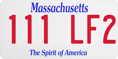 MA license plate 111LF2