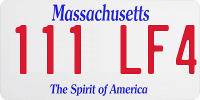 MA license plate 111LF4