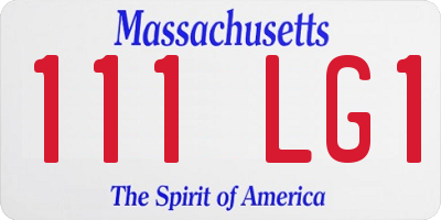 MA license plate 111LG1