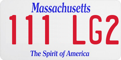 MA license plate 111LG2