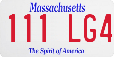 MA license plate 111LG4