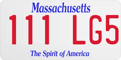 MA license plate 111LG5