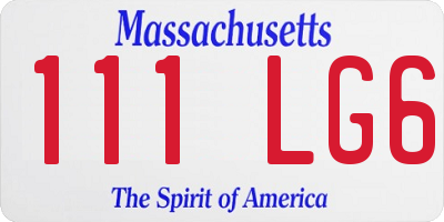 MA license plate 111LG6