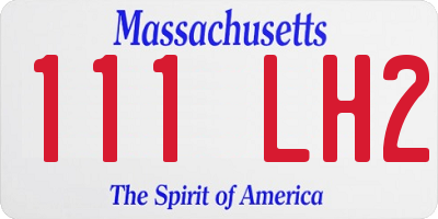 MA license plate 111LH2