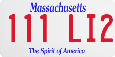 MA license plate 111LI2