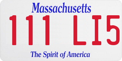 MA license plate 111LI5