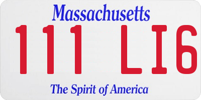 MA license plate 111LI6