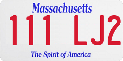 MA license plate 111LJ2