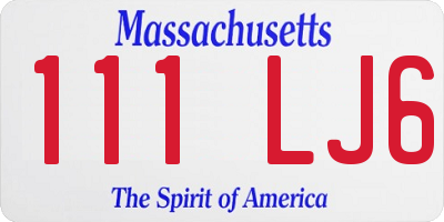 MA license plate 111LJ6