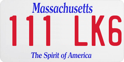 MA license plate 111LK6