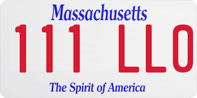 MA license plate 111LL0