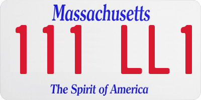 MA license plate 111LL1