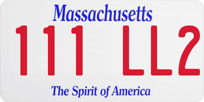 MA license plate 111LL2