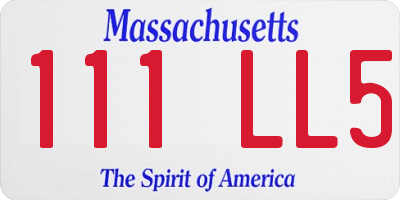 MA license plate 111LL5