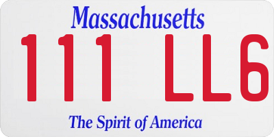 MA license plate 111LL6