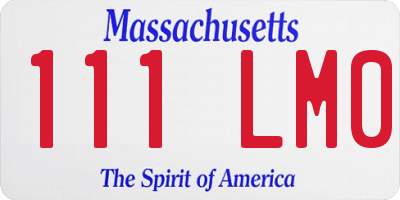 MA license plate 111LM0