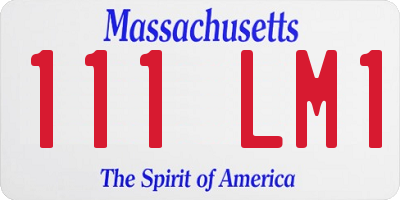 MA license plate 111LM1