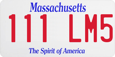 MA license plate 111LM5