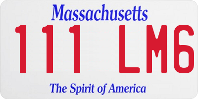 MA license plate 111LM6