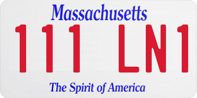 MA license plate 111LN1