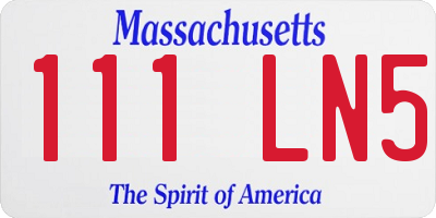 MA license plate 111LN5