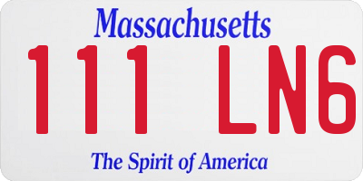 MA license plate 111LN6