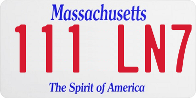 MA license plate 111LN7