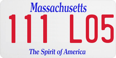 MA license plate 111LO5