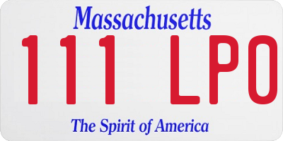 MA license plate 111LP0