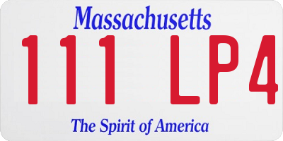 MA license plate 111LP4