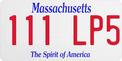 MA license plate 111LP5