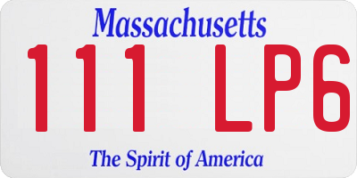 MA license plate 111LP6