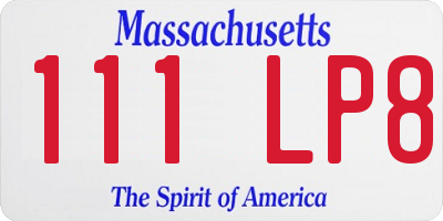 MA license plate 111LP8