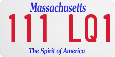 MA license plate 111LQ1