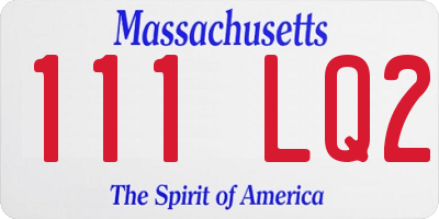 MA license plate 111LQ2