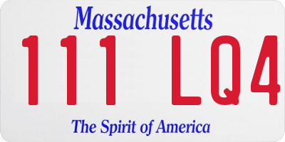 MA license plate 111LQ4