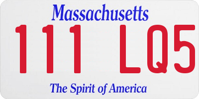 MA license plate 111LQ5