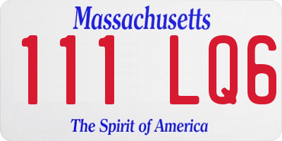 MA license plate 111LQ6