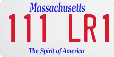 MA license plate 111LR1
